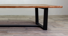 Load image into Gallery viewer, Live Edge 10FT long dining Table with Metal base