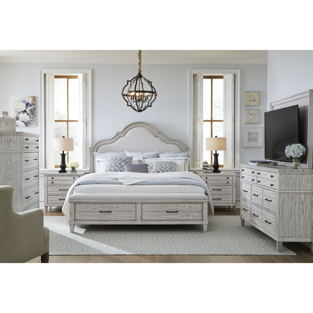 Belhaven Upholstered Bed w/Storage Footboard, King