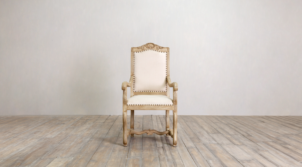 Baroque Dining Arm Chair with Carving