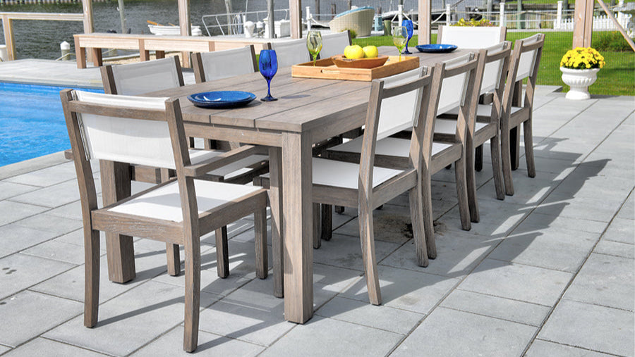 Avalon Wooden Dining Table Horizontal Slats