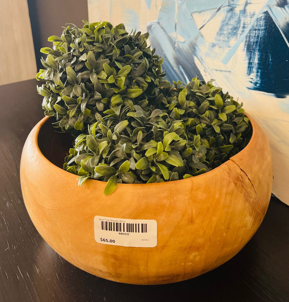Med Teak Wooden Bowl