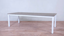 Load image into Gallery viewer, Avalon Dining Table Horizontal Slats Frontier Grey Top White Sand Legs