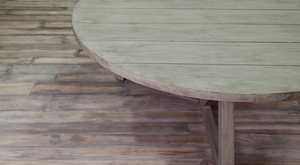 Rafter Teak Round Dining Table 60" - Indoor