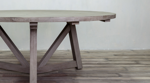 Rafter Teak Round Dining Table 60" - Indoor