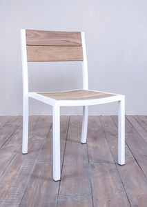 Avalon Side Chair White Powder Coated - Large Slat