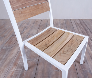 Avalon Side Chair White Powder Coated - Large Slat