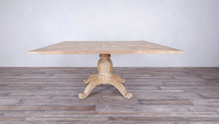 Parquet Square Top Pedestal Table