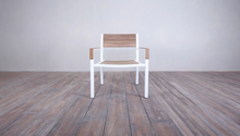 Load image into Gallery viewer, Avalon Arm Chair White Powder Coated - Large Slat