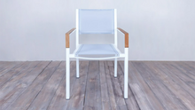 Load image into Gallery viewer, Avalon Arm Chair Batyline White powder coated finish